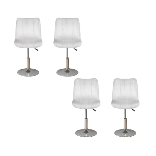 Image of Bar Chair Stool Cover 2 Pack Stretch Chair Slipcover for Counter Height Bar Stool Anti-Scratches Spills Chair Covers White Stripes Print