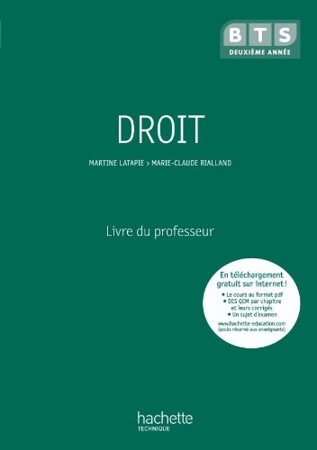 Télécharger Droit, BTS 2e année, Livre du professeur, éd. 2010 Gratuit