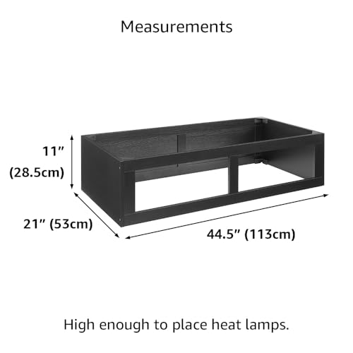 Image of unipaws Reptile Enclosure Stacker for 110 Gallon Reptile Tank, Black | Stackable Base with Heat Lamp Openings and Metal Reinforced Corners