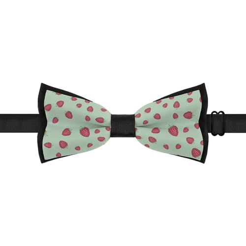 GoasNei Fruit of Raspberries Pattern Bow Tie for Men Adjustable Necktie Funny Tie Neck Ties for Weddings Party