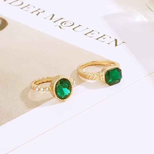 Yonikyu 5 Pcs Gold Knuckle Rings For Women Set, Boho Stackable Ring For Women Girls, Crystal Hollow Carved Midi Stacking Gold Rings Pack #TOP3