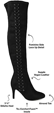 Journee Collection Womens Abie Tru Comfort Foam Wide Calf Stiletto Over The Knee Boots Black 8 Wide WOMENS US | Image 1