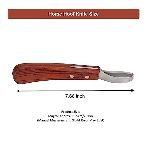 Image of KUIDAMOS Hoof Trimmer, Loop Hoof Knife Farrier Tool Oval Hoof Shears with Wood Handle Farrier Loop Knife for Horses Donkeys Cows