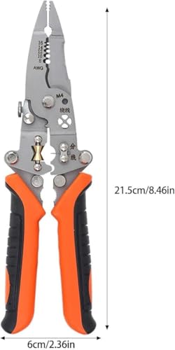 Image of Wire Stripper Machine 6-in-1 Wire Stripping Tool with Hand Crank, 6 Channels & 5 Blades for 0.06 inch-0.65 inch (3-17mm) Scrap Copper Wire Peeler & Recycling (Foldable wire striper)