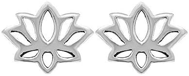 Boma Jewelry Sterling Silver Lotus Blossom Flower Stud Earrings