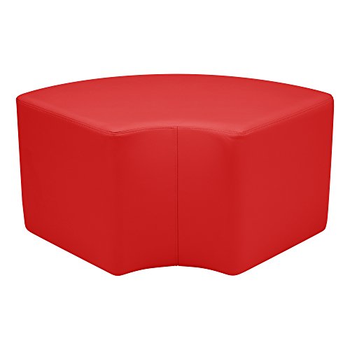 Image of Sprogs 18 inch H Structured Quarter Round Stool -Flexible Modular Collaborative Soft Seating for Office, Home, Lounge and School Classrooms with Durable Frame & Set of 2 inch Legs Add-on - Red
