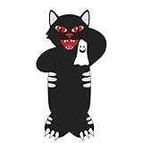 6ft Halloween Inflatable Cat with Pumpkin for Harvest Decorations Animated Blow Up Black Cat with Ghost Decoration for Party Halloween Yard