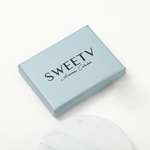 Sweetv Cubic Zirconia Stud Earrings, 8Mm Round Cut, Rhinestone Hypoallergenic Earrings For Women & Girls, Black #TOP5