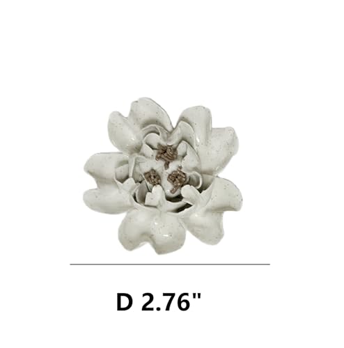 Image of Ceramic Flower Wall Art Decor, Artificial Flower Wall Sculpture,Handmade Ceramic Flowers for Home,Hallway,Living Room, Kitchen,Bathroom (Potted Color,Crape Myrtle, 2.76 inch)
