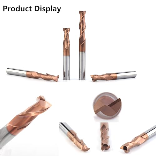Image of 2 Flute 1 /2 inch Carbide Square End Mill Micrograin Milling Bits Sets TISIN Coating CNC Router Bit for Steel