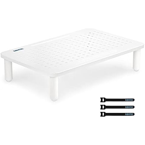 BONTEC Soporte para Monitor Ergonómico con Ranura para Gestión de Cables y Soporte para Bolígrafo, Capacidad hasta 25 kg Cover