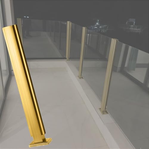 48 44 40 36 32 28 24 in Height Fence Balustrade Post, Porch Glass Fence Clamp Pole, Deck Fence Vitreous Railing Column for Indoor &amp; Outdoor Fences(C-MID,Height 40in/100cm)