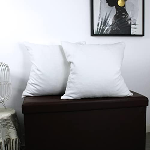 LEJADE & LAPERLE 100% Pure Linen Throw Pillow Covers 20x20 with Lining ,Decorative Pillow Covers for Living Room Bed Couch Sofa , Square White Pillow Covers Set of 2, Pure White