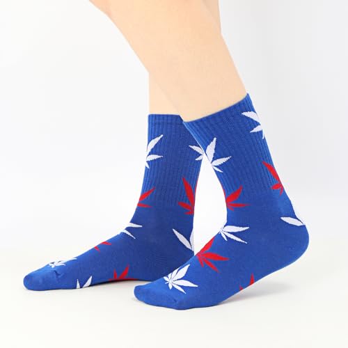 Image of DAZCOS Unisex Maple Leaf Socks Multicolor 2 Pairs for Halloween Christmas Thanksgiving Day