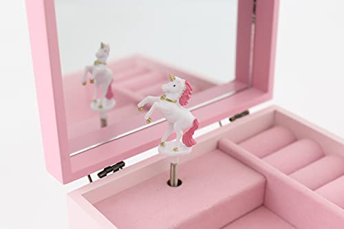 Agitation Unicorn Princess Wooden Musical Jewelry Box - Unicorn Gifts For Girls (Pink Unicorn4) #TOP3