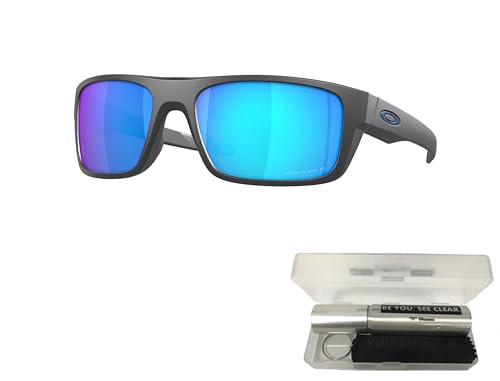 Oakley OO9367 Sunglasses Bundle: OO 9367 936706 Drop Point Matte Dark Grey Pri and Eyewear Cleaning Kit2
