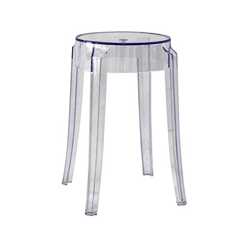 Stool Tabouret en Plastique, Acrylique Transparent À Manger Chaise Cristal Tabouret Tabouret De Bar Maison Chaise Créative Haute Tabouret (Color : Transparent)