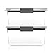 Rubbermaid Brilliance BPA-Free Food Storage Containers, Medium Deep, 4.7 Cup, 2-Pack, Airtight & Leak-Proof, Microwave & Dishwasher Safe