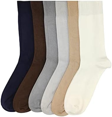 Adabella Mens Premium Bamboo Crew Socks 6 Pairs - Athletic Moisture Wicking Lightweight Seamless Thin Soft Comfortable Socks (Multicolor)
