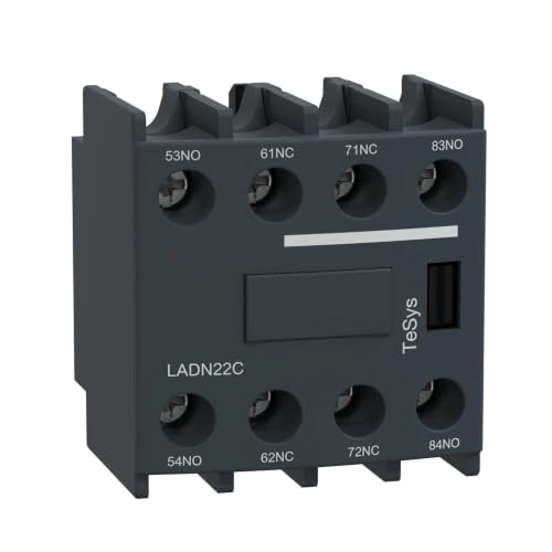 LADN22 Bloc de contacts auxiliaires 2NO+2NC à montage frontal instantané et bornes à vis