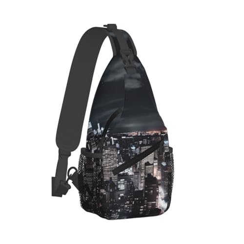 Mochila cruzada de pecho para hombre negra miniatura 2
