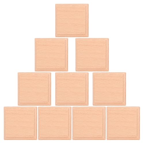 OFFSCH 20 bloques de madera sin terminar para pintar, soporte para figuras de acción de 6 x 8 mm, pedestal de madera para estatuas de roca, organizador de joyas y fotografía.