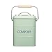 Kitchen Craft Living Nostalgia Metal Kitchen Compost Bin in English Sage Green