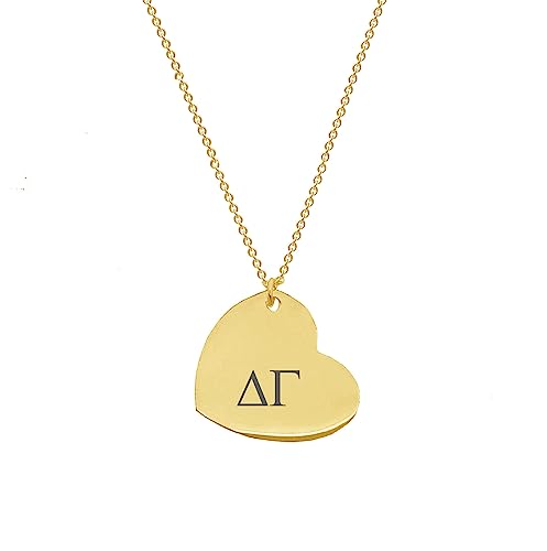 Delta Gamma,Delta Gam, Delta Gee, Dee Gee, DG, ΔΓ, Sorority Heart Necklace, Delta Gamma,Delta Gam, Delta Gee, Dee Gee, DG, ΔΓ, Sorority Greek Lavalier Drop Necklace Delta Gamma,Delta Gam, Delta Gee, Dee Gee, DG, ΔΓ, Gold Filled
