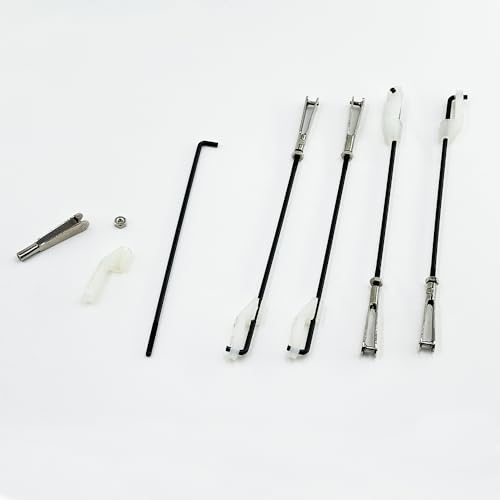 5PCS RC Airplane Metal Clevis with Connecting Rod Pushrod and Swing Keeper for DIY RC Plane Fixed Wing Parts Model Plane Aircraft Connection Accessories (M2x90mm) - Thumbnail 4