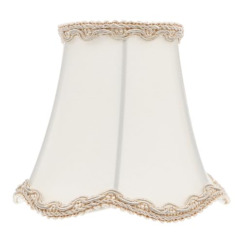HOMSFOU Tischlampe Retro-Stoff-Lampenschirm Tischlampenschirm Stehlampe Lampenabdeckung Aufsteck-Lampenschirme Ersatz 1 Stück (Weiß) Wandlampe