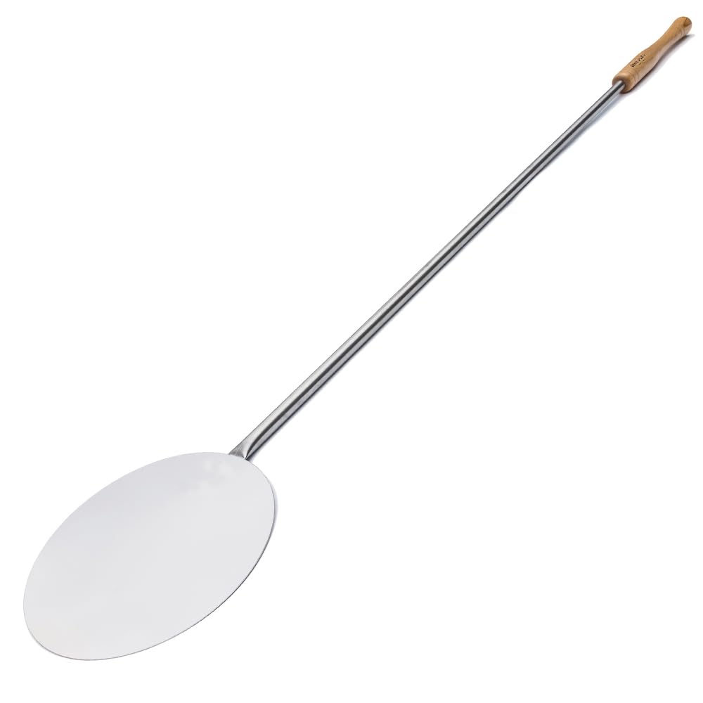 GIEMME 3 Pizzaschieber aus Edelstahl AISI 430 Set für Holzofen (Pizza Größe 33 cm - Griff 85 cm)