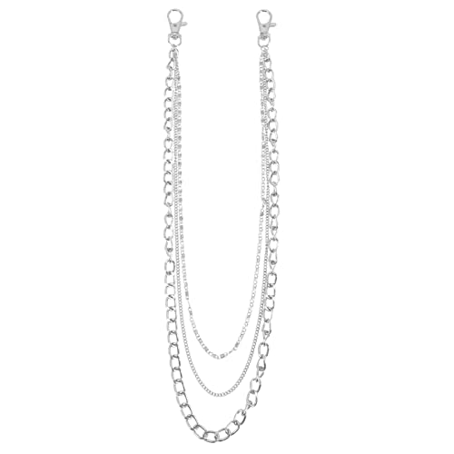 Didiseaon 2pcs Metal Chains for Pants Decorative Jean Chains Unisex Punk Style for Men and Women for Personalization and DIY Projects