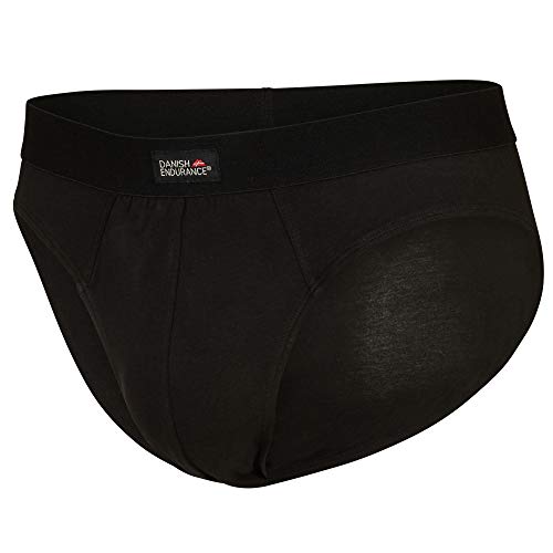 DANISH ENDURANCE Slip para Hombre en Coton Pack de 1 (Negro, Large)