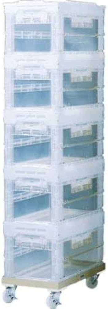 Amazon | 扉付折りたたみコンテナ台車セット CR-S50T-S | 物流