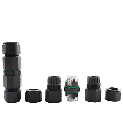 Waterproof Junction Box, Ip68 Electrical Cable Connector Outdoor External Junction Box Quick Installation Electrical Boxes Wire Range For 6.5-12Mm 2Pcs 3Pin #TOP3