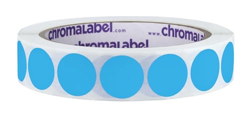 ChromaLabel Dots 3/4 Inch Round Colored Stickers, Removable Sticky Dots Color Coding Labels, Ideal Dot Stickers for Office and School Projects - 1000 Sticker Dots per Roll, Light Blue Sticker Labels