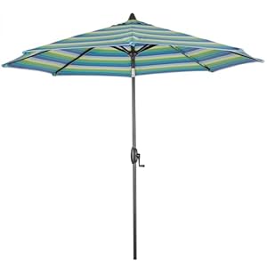 Ulax furniture outdoor patio sunbrella umbrella 9 ft market table umbrella stripe seville seaside  urban country home decor