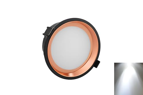 Image of FILLISKA Recessed LED Downlight with Luxurious MattBlack & Rosegold Finish (1, Cool White (6500k), 18, Watts)(2 Years Warranty)