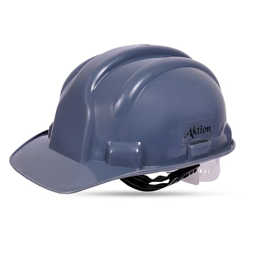 Image of Aktion AK H01 WHT Safety Helmets Nape Type, Color: Grey, Pack of 10, IS 2925:1984