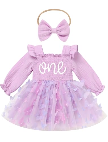 FYMNSI Baby M�dchen 1. Erster Geburtstag Outfit Schmetterling Langarm...