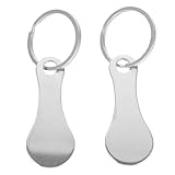 BESPORTBLE Llavero Metálico de Acero Inoxidable 2 Fichas Extraíbles para Liberar Carrito de Compras, Removedor Práctico para Llave de Carrito, Accesorio Útil para Uso Diario y Obsequio