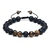 Aucuu Bracelet Pierre Naturelle en 8 mm, Ajustable Bracelet Pierre Volcanique 7 Chakras Perles Bracelets Élastique Bracelets Unisexe, Bracelet Pierres Précieuses Cadeau Noël