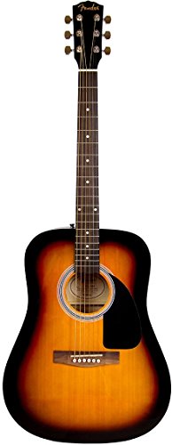 Fender 6 String Acoustic Guitar Pack, Right, Sunburst