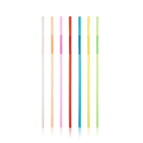 True Ultra Bendy Straw Disposable Flexible Long Plastic Straws for Cocktails Smoothies Iced Coffee, Home Bar, Party Supplies, Set of 50, Multicolor