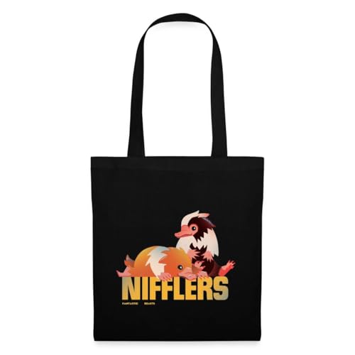 Spreadshirt Phantastische Tierwesen 3 Niffler Zusammen Stoffbeutel One size Schwarz