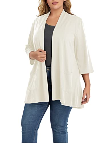 Image of Shiaili Long Plus Size Cardigans for Women Easy to Wear Open Front Clothing