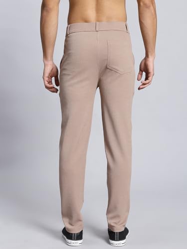 Image of VALLEY Casual Textured Slim Fit Trousers, Side Pockets