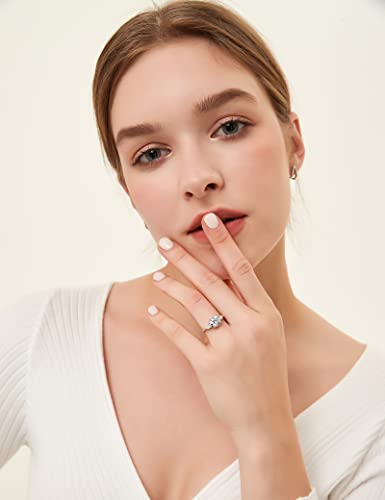Eamti 2Ct 925 Sterling Silver Engagement Rings For Women Round Cut 3-Stone Promise Rings For Her Cubic Zirconia Cz Wedding Bands Size 8.5 #TOP3