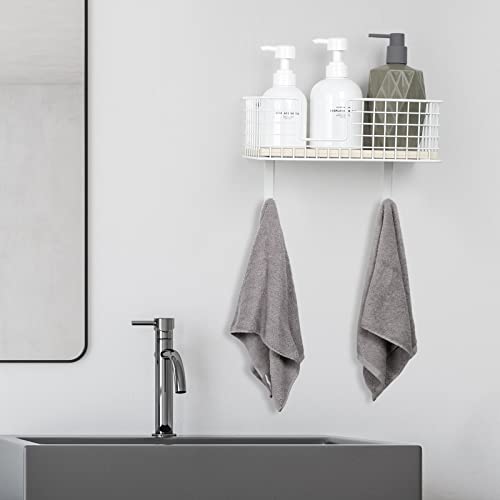 Ironing Board Hanger Wall Mount Iron Holder With Wooden Base Basket, Wall Iron Board Holder With Shelf And Hooks Laundry Organizer Racks Metal Ironing Holders Wall Mount Floating Shelves For Bathroom #TOP5
