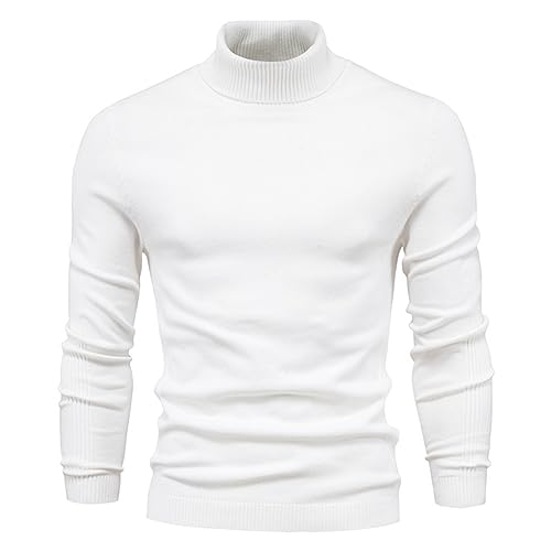 Mens Casual Slim Fit Knitted Pullover Lightweight Turtleneck for Everyday Wear with a Basic Yet Stylish